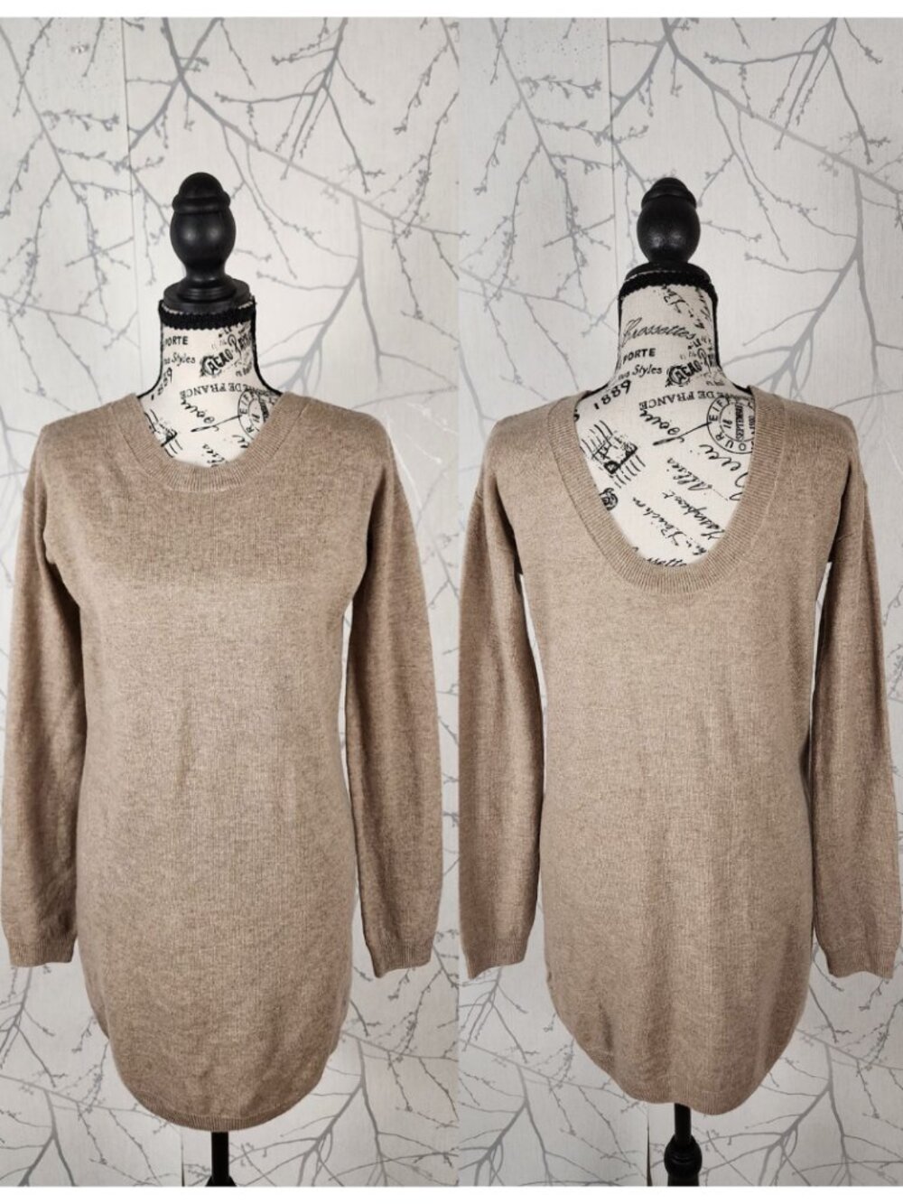 T. Babaton 80% Merino Wool 20% Cashmere Scoop Back Sweater Dress